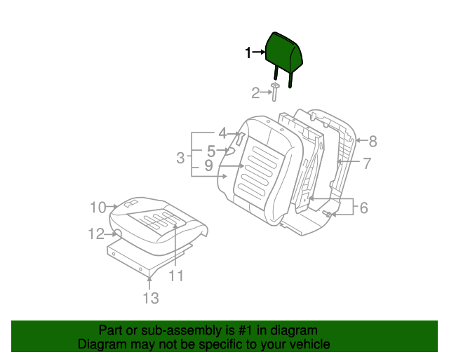 887000W010J4R Headrest 20072009 Hyundai Santa Fe World OEM