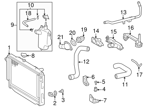 Radiator & Components for 2003 Toyota Land Cruiser #0