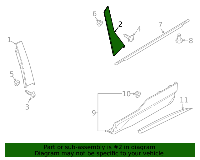 20152020 Ford Edge Door Applique FT4Z58255A34F QuickParts