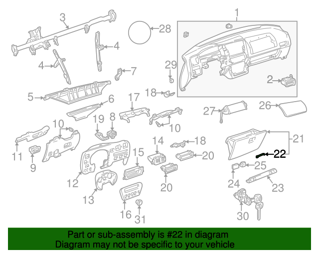Toyota Genuine 55550-12120-01 Glove Box Door Assembly