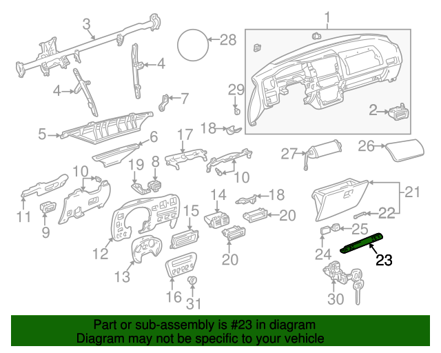 19962000 Toyota RAV4 Glove Box Assembly Reinforcement 5555842010