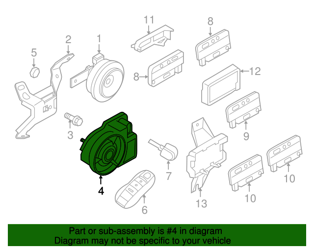 Genuine Porsche Anti-Theft Alarm Siren PAB-951-605