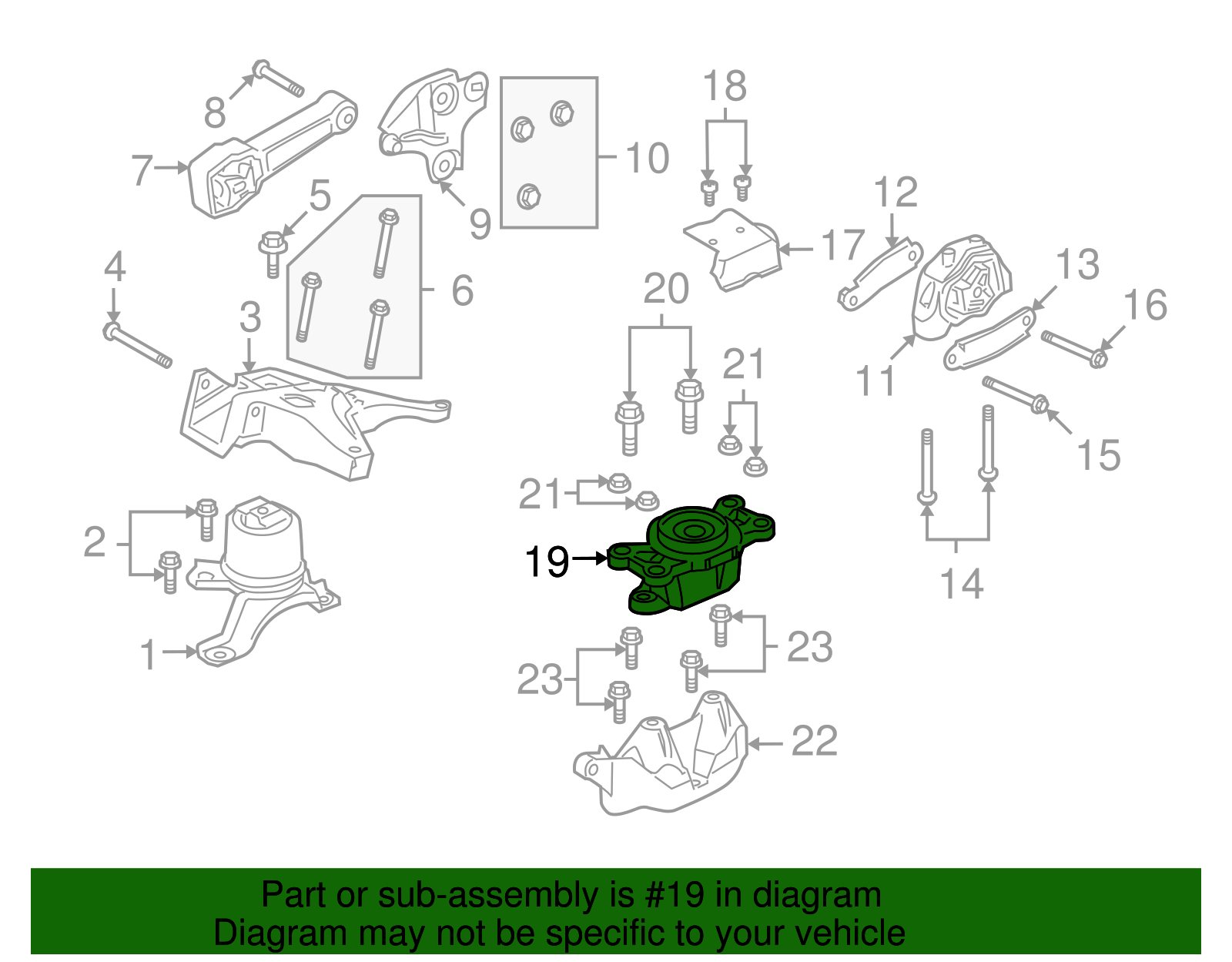 Genuine OEM Trans Mount Part# LR062669 Fits 2008-2012 Land Rover LR2 ...