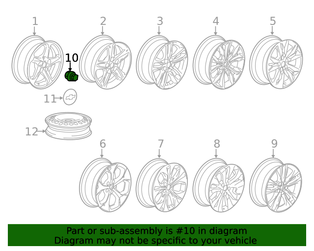 20162021 GM Lug Nuts 9599297