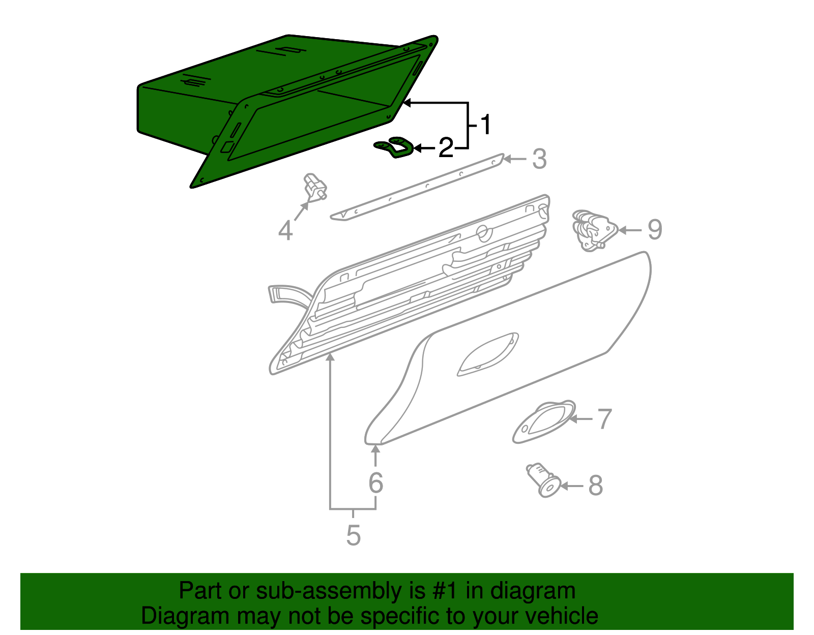 Compartment Assembly, I/P - GM (90585329)