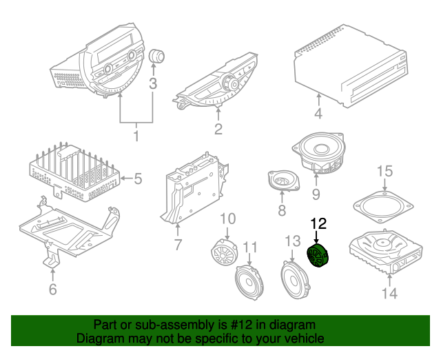 20142024 Mini Cooper Quarter Panel Speaker 65139226357 Shop OEM