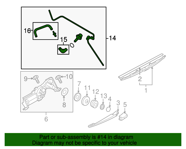 20032008 Subaru Washer Nozzle 86636SA100 OEM Parts Online