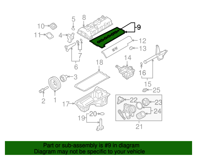 OEM BMW Valve Cover Gasket For 20072013 BMW Part 11127582245