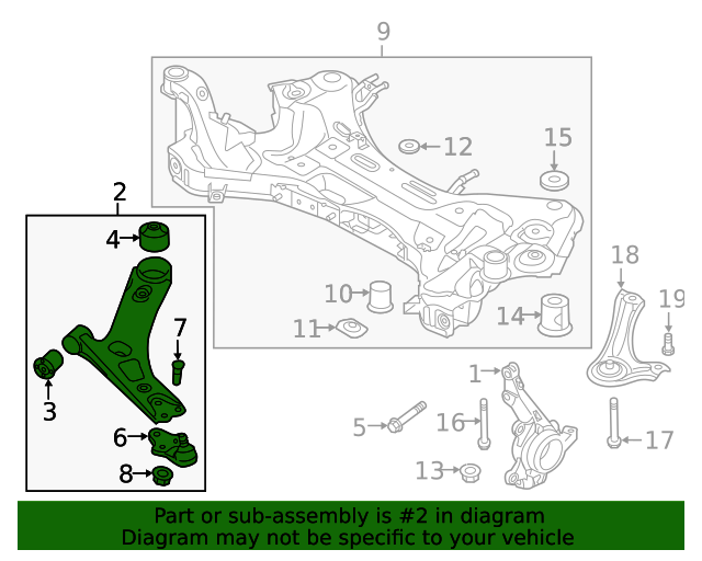 54500D9000 Lower Control Arm 20172022 Kia Sportage Kia.Parts Store
