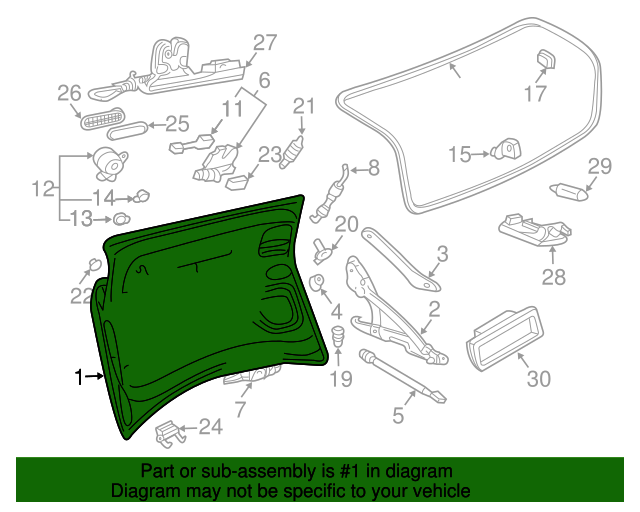 4B5-827-023-K - Trunk Lid 1999-2001 Audi | Audi Parts Store