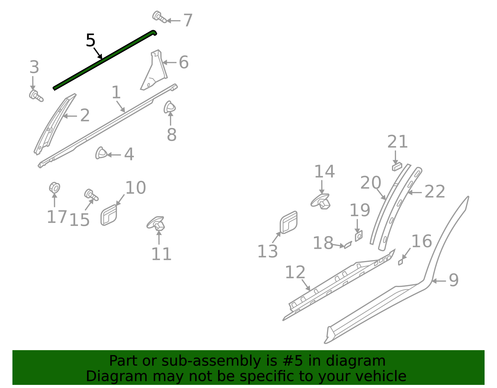 2021-2025 Kia Sorento | Frame Molding | 83850-R5000 | Kia Auto Parts