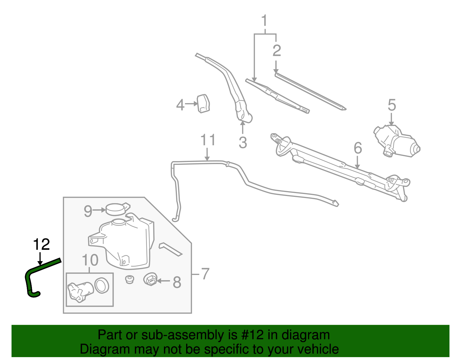 Hose, R/Wdo Wa Solv Cntnr - GM (15297373)
