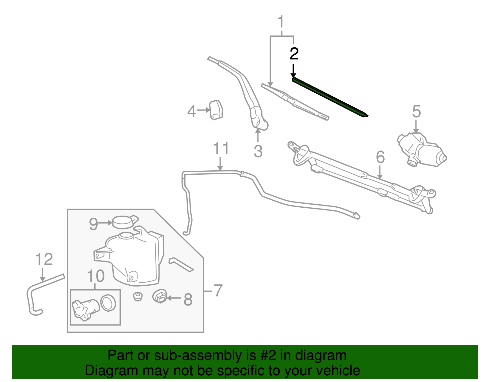 Wiper Assembly-W/S (Left-hand Insert) - GM (10389555)