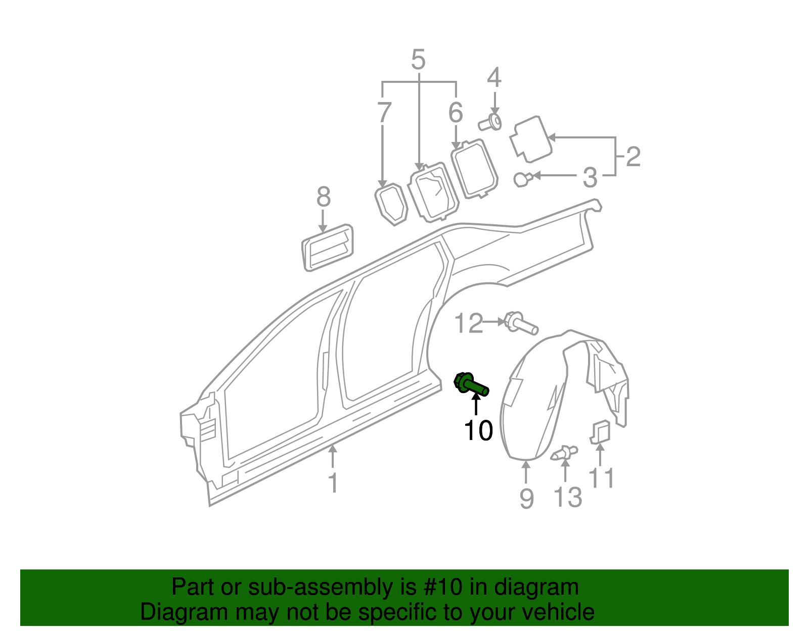 Wheelhouse Liner Bolt - GM (11503890)