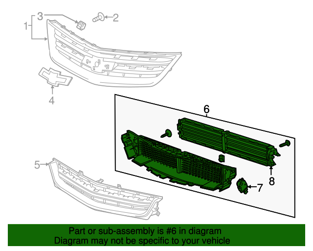 2014-2019 Chevrolet Impala Front Bumper Shutter 23487243 GM ...