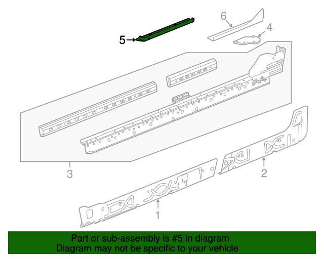 20142020 GM Passenger Side Rocker Inner Panel Extension 20985548 GM