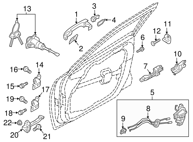 82651D9730 Genuine Kia Front Door Outside Grip, Left