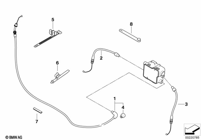 32737672855 - Throttle Cable, Break Contact 2004-2010 BMW-Motorrad 