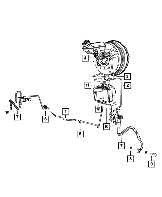 2011 Mopar AntiLock Brake System Hydraulic Control Unit 68089478AA