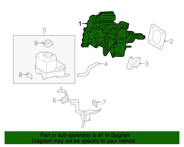 4705052580 Master Cylinder Assembly 20172019 Toyota Prius C Group