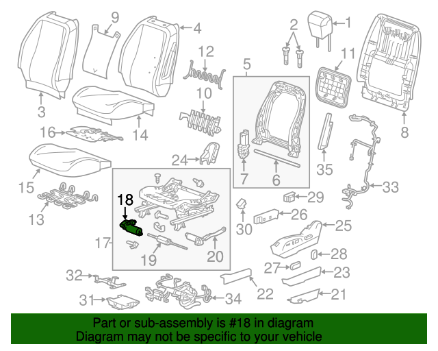 20102020 GM Front Seat Tilt Adjuster Actuator 13578636 GM Parts Center
