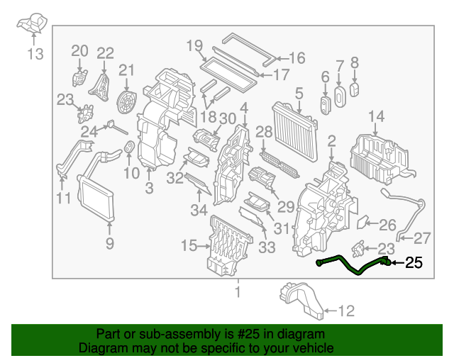 20102021 Hyundai Tucson Cabin Air Temperature Sensor Aspirator Tube