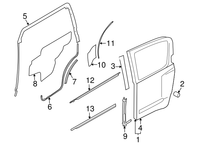 Genuine Nissan Door Seal Weatherstrip Clip – 80851-EA02B – For Frontier, Xterra, Pathfinder 05-19