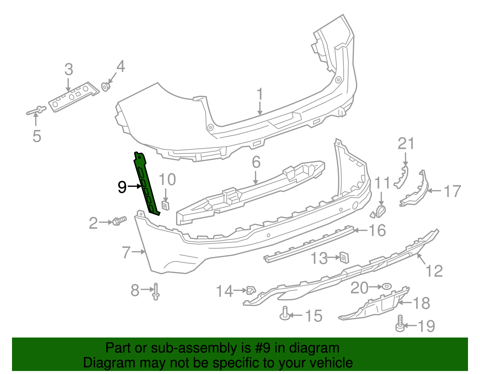 Rear Bumper Fascia Reinforcement - GM (84407020)