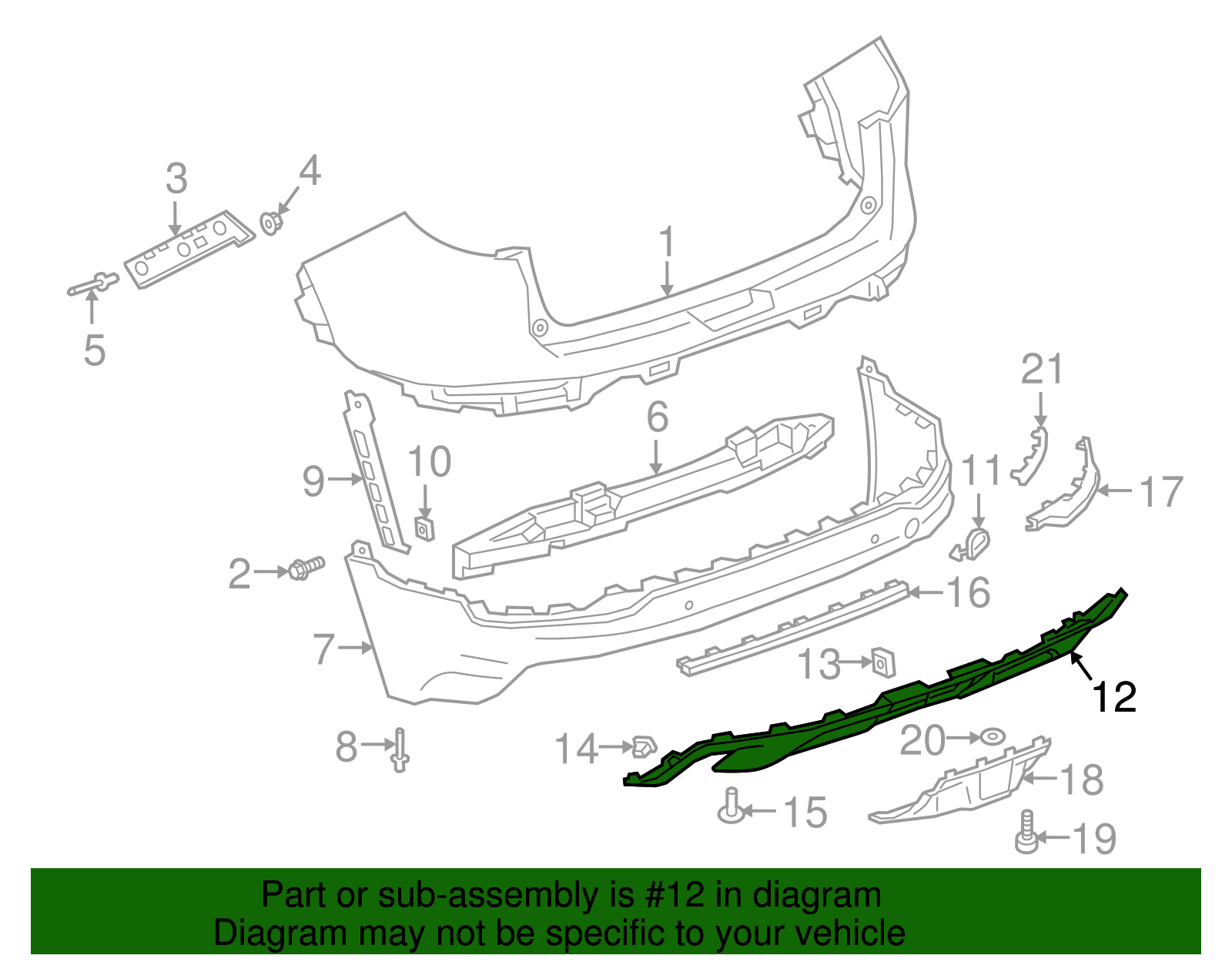 Rear Bumper Valance Panel - GM (84341012)