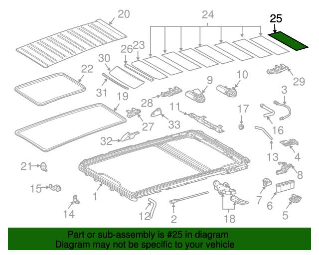 19982001 MercedesBenz Sunroof Panel 1637800921 MB OEM Parts