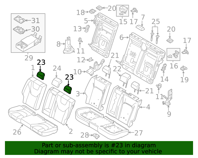 Ford DS7Z54611A08JA Cover Assembly Rear Seat Headrest 20142016