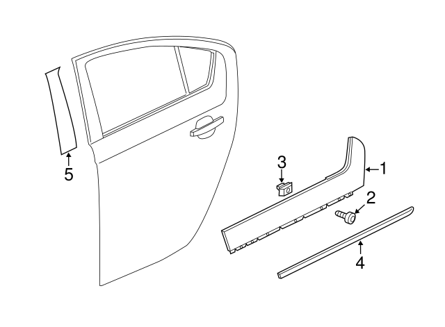 22796904 - Rear Driver Side Door Window Upper Reveal Molding - 2011 ...