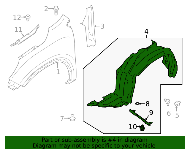 59110XC00A Fender Liner 20192021 Subaru Ascent World OEM Parts Subaru