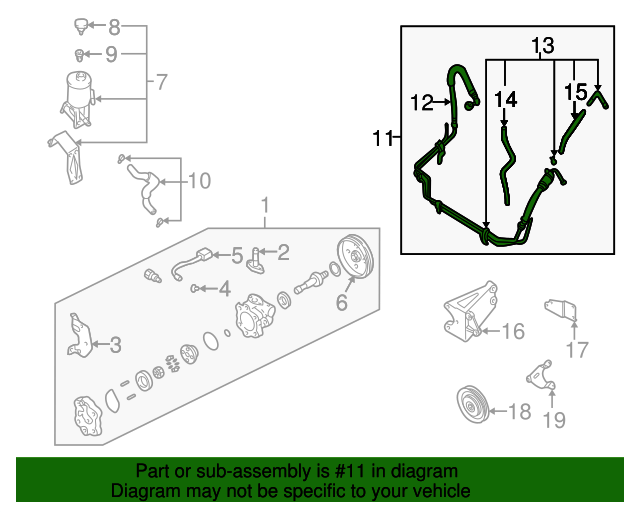 20002004 Nissan Power Steering Pressure Hose 497109Z400 Nissan