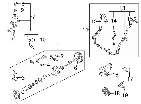 Pump & Hoses for 2000 Nissan Frontier Nissan OEM Parts Direct