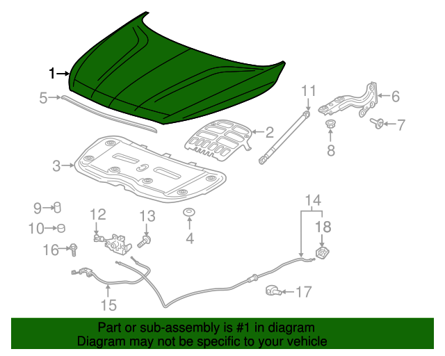 20182021 Buick Enclave Hood 84045072 GM Parts Center