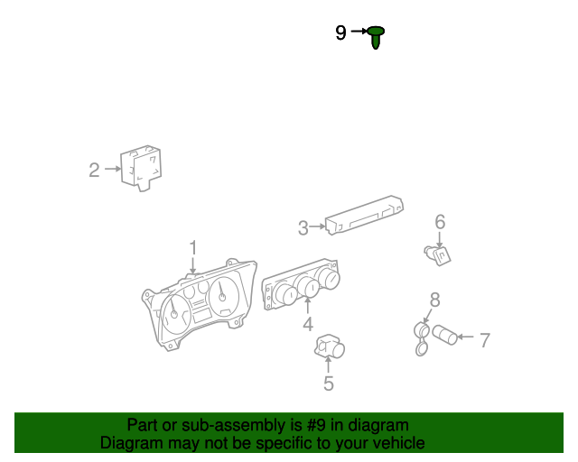 20042012 GM Automatic Headlamp Control Ambient Light Sensor 15174892