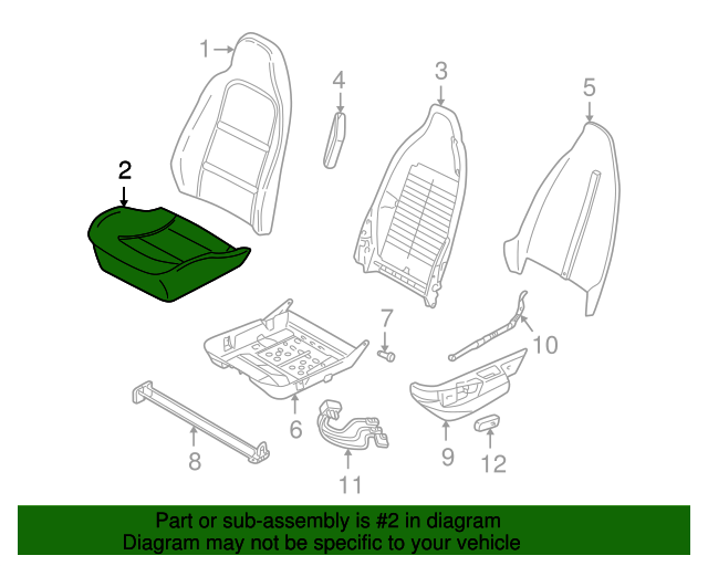 52108407797 19962002 BMW Z3 Seat Cushion (52108407797) BMW of