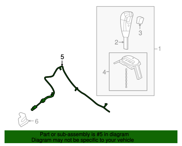 20052007 Ford Automatic Transmission Shifter Cable 5M6Z7E395A