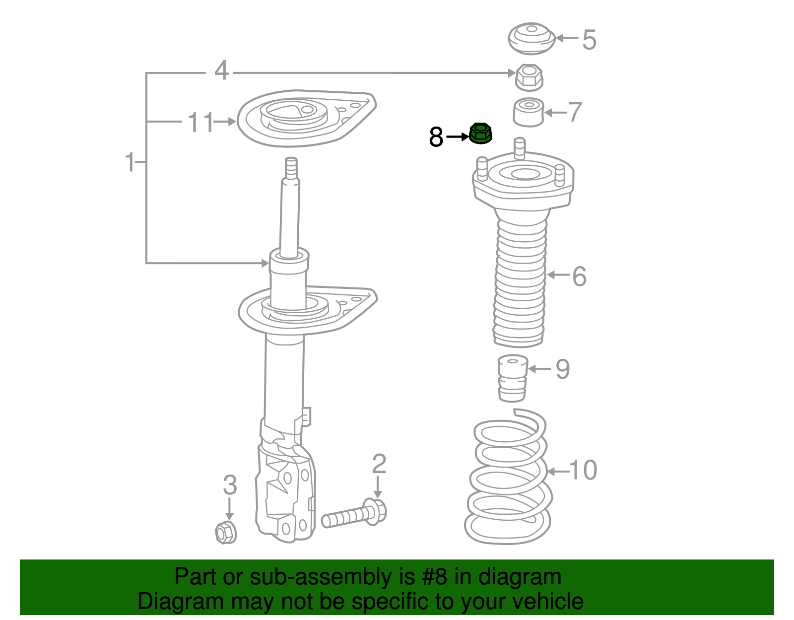 Strut Mount Nut - Toyota (90178-A0002)