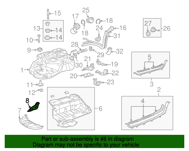 7711448010 Fuel Tank Mount Plate 20042010 Toyota Highlander