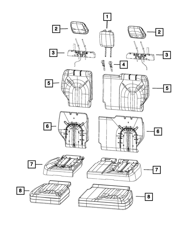 20172024 Chrysler Third Row Headrest 5RQ22DX9AC Mopar eStore