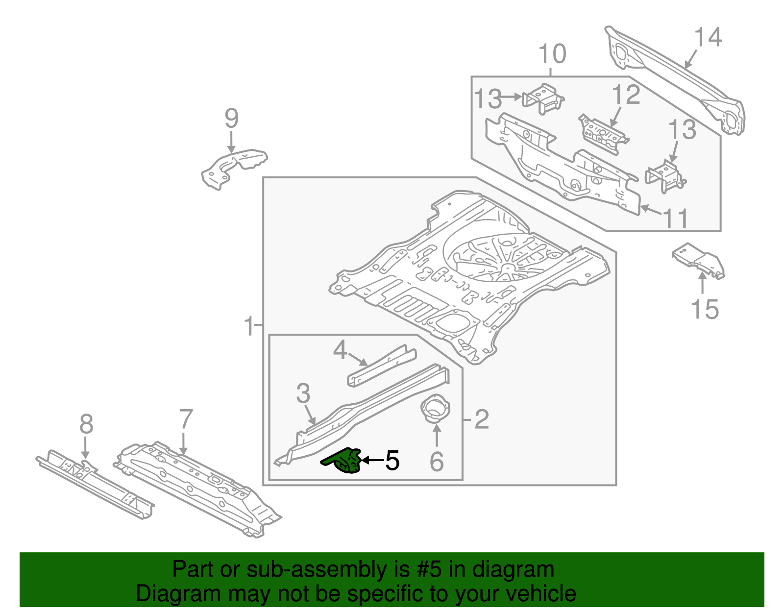 Floor Side Rail Bracket - Ford (YL8Z-5596-AB)