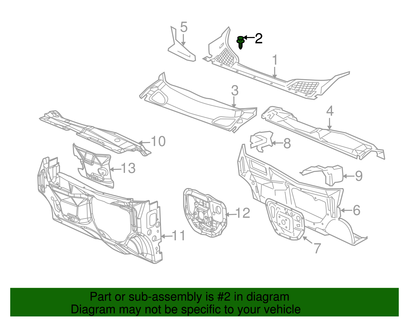 Cowl Grille Retainer - GM (10301966)