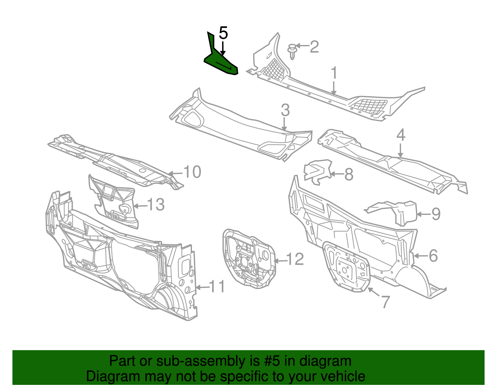 Upper Dash Panel Baffle - GM (10259062)