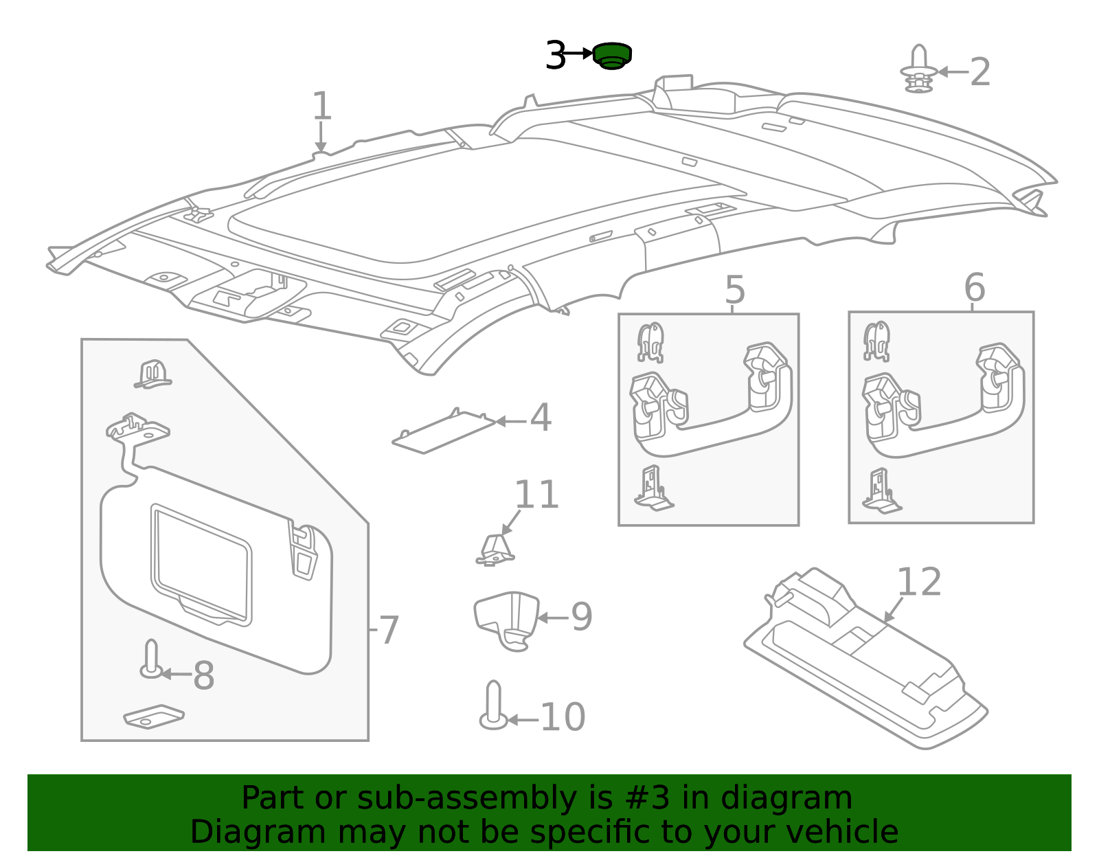 Headliner Retainer Clip - Ford (GS7Z-7450980-A)