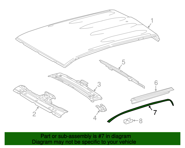 20162020 Toyota Roof Drip Molding (Right) 7555104071