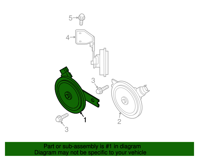 20032015 Kia Horn Assembly Low Pitch 96610 3K001