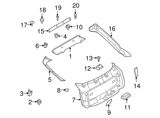 2008-2014 BMW X6 Upper Gate Trim 51-49-7-197-131 | OEM Parts Online