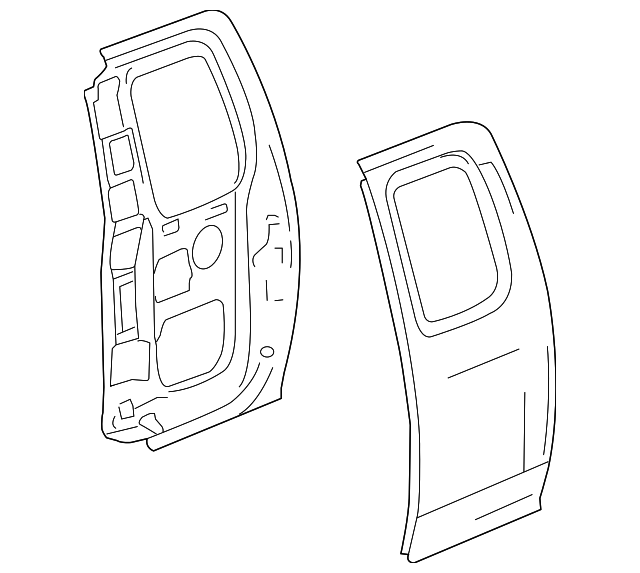 Rear Driver Side Door with Reinforcements, Plates, Brackets, Stiffener, Bar, and Nuts - GM (89024113)